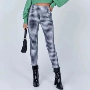 Princess Polly Iggy Gingham Pants in Black and White Size 2